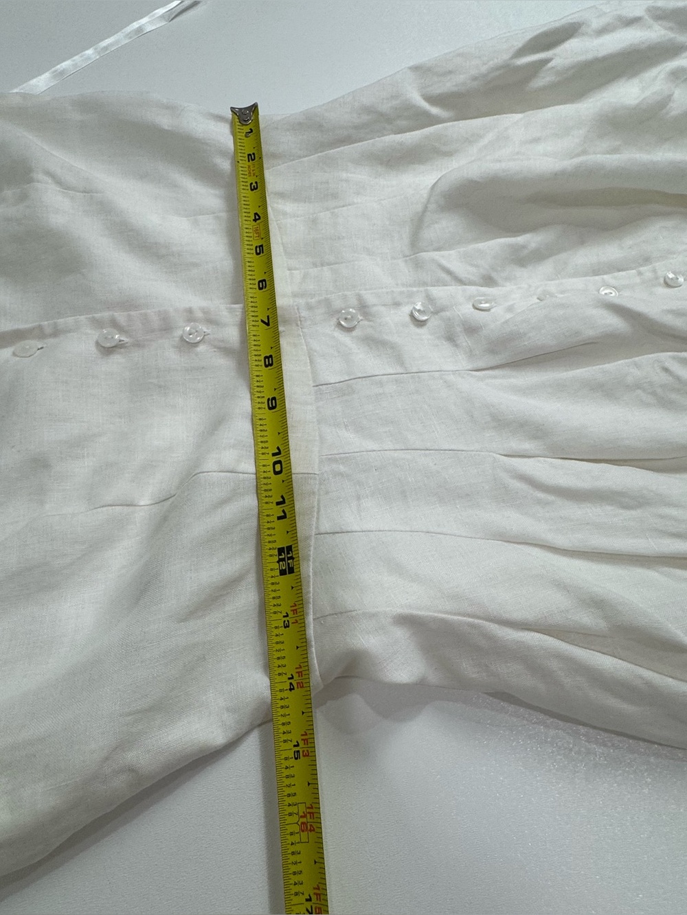 Jones New York White Linen Eyelet Shirt Dress Size 4 Button Front Midi - Picture 11 of 11